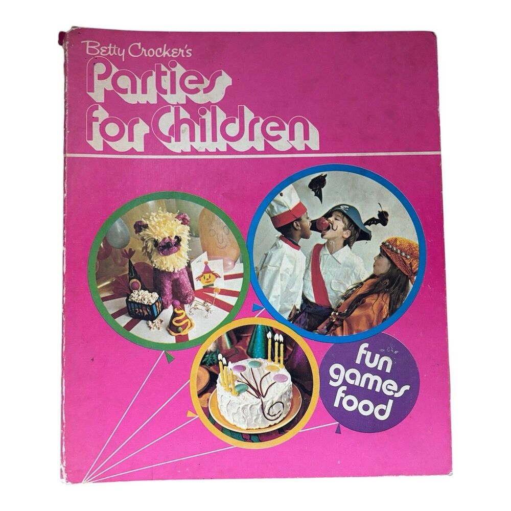 Vintage 1964 Betty Crocker Parties For Children Cookbook Retro 60s MCM READ